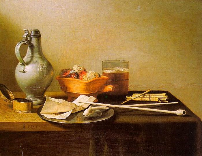 Pieter Claesz Pipes and Brazier oil painting image